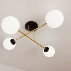 Deckenlampe Schwarz Weiß Gold 55 cm Kugelschirme