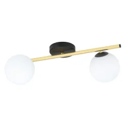 Deckenlampe Schwarz Weiß Gold blendarm 55 cm lang E14