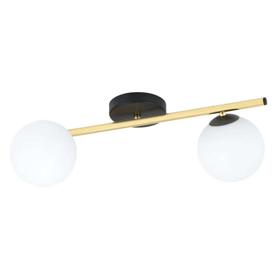 Deckenlampe Schwarz Weiß Gold blendarm 55 cm lang E14