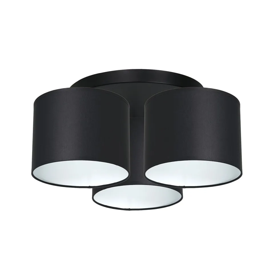 Deckenlampe Schwarz Weiß Stoff Metall Ø45 cm blendarm