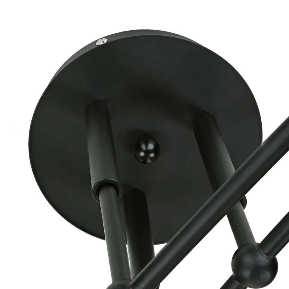 Deckenlampe Schwarz Weiß 6x E14 Modern Metall Glas