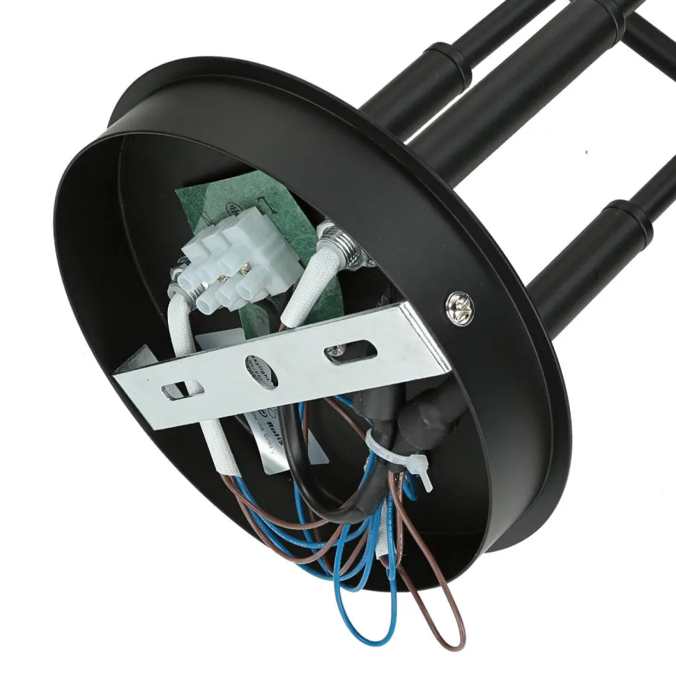 Deckenlampe Schwarz Weiß 6x E14 Modern Metall Glas