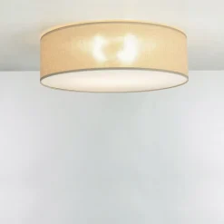 Deckenlampe Stoff Ø 45 cm rund flach blendarm 2x E27