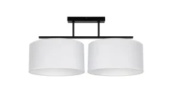 Deckenlampe Stoff blendarm Schwarz Weiß E27 L:70 cm