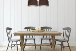 Deckenlampe Stoff blendarm Schwarz Braun Weiß E27 70 cm