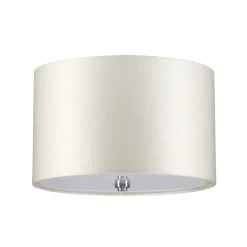 Deckenlampe Stoff rund Ø36cm Creme Chrom Modern VARINDA