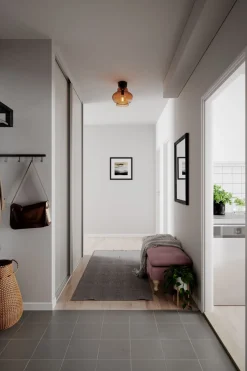 Deckenlampe Vintage Metall Rauchglas B: 30 cm in Silber Cognac