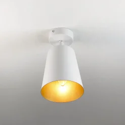 Deckenlampe Weiß Gold Metall Retro flexibel E27