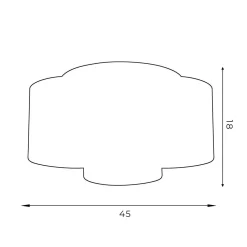 Deckenlampe Weiß Gold Stoff Metall E27 Ø45 cm blendarm