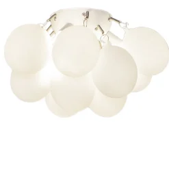 Deckenlampe Weiß matt B: 30 cm 3-flammig G9 Metall Glas