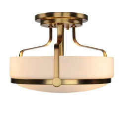 Deckenlampe Weiß Messing antik Jugendstil blendarm