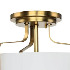 Deckenlampe Weiß Messing antik Jugendstil blendarm