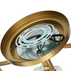 Deckenlampe Weiß Messing antik Jugendstil blendarm