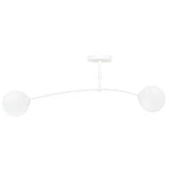 Deckenlampe Weiß Modern Metall Glas Deckenleuchte