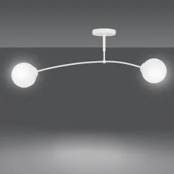 Deckenlampe Weiß Modern Metall Glas Deckenleuchte