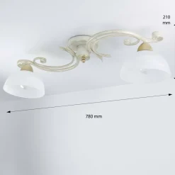 Deckenlampe Weiß Shabby Landhaus Glas Metall E27