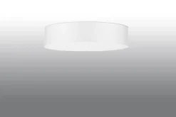 Deckenlampe Weiß Stoff Glas Ø 50 cm rund blendarm 5x E27