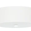 Deckenlampe Weiß Stoff Glas Ø 30 cm rund blendarm 3x E27