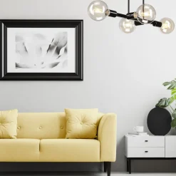 Deckenlampe Wohnzimmer Metall Schwarz für 8x E27