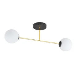 Deckenleuchte ALOISIO in Schwarz Weiß Gold 55 cm lang