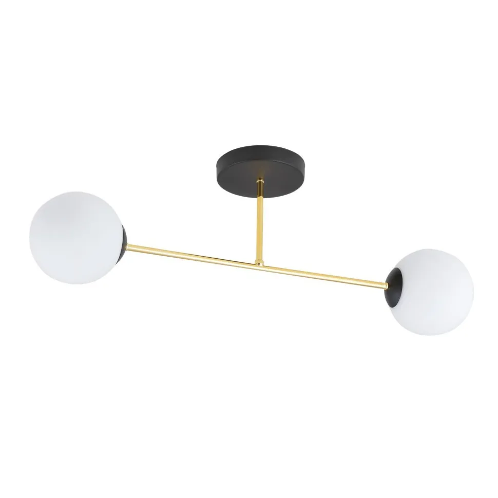 Deckenleuchte ALOISIO in Schwarz Weiß Gold 55 cm lang