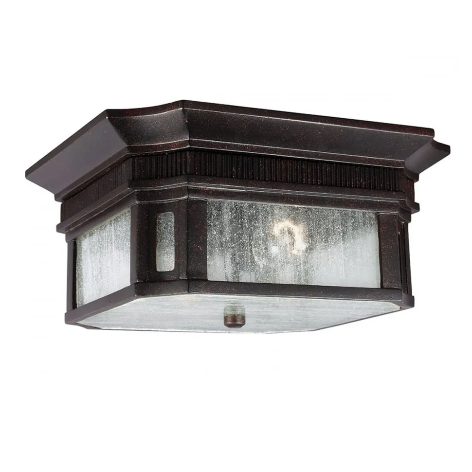 Deckenleuchte Außen in Bronze 2x E27 Regenglas