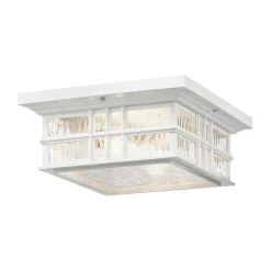 Deckenleuchte außen IP44 E27 Glas Rustikal Weiß