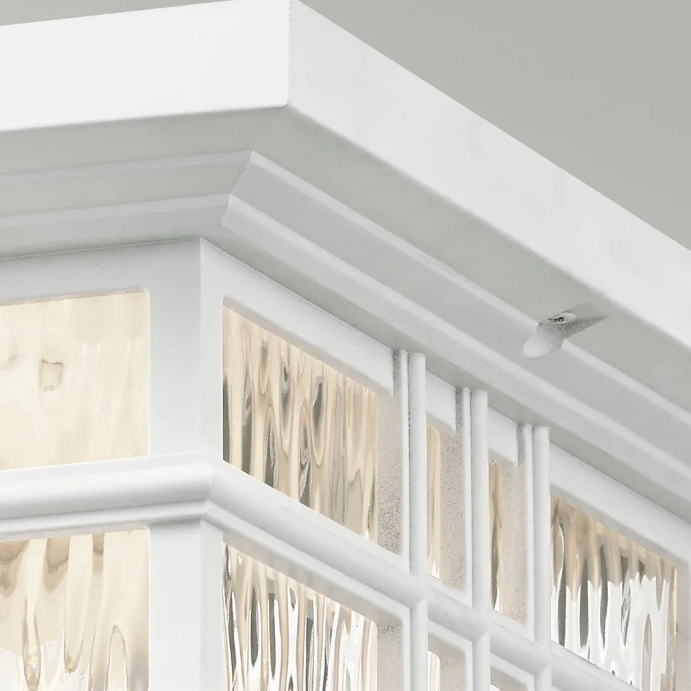 Deckenleuchte außen IP44 E27 Glas Rustikal Weiß