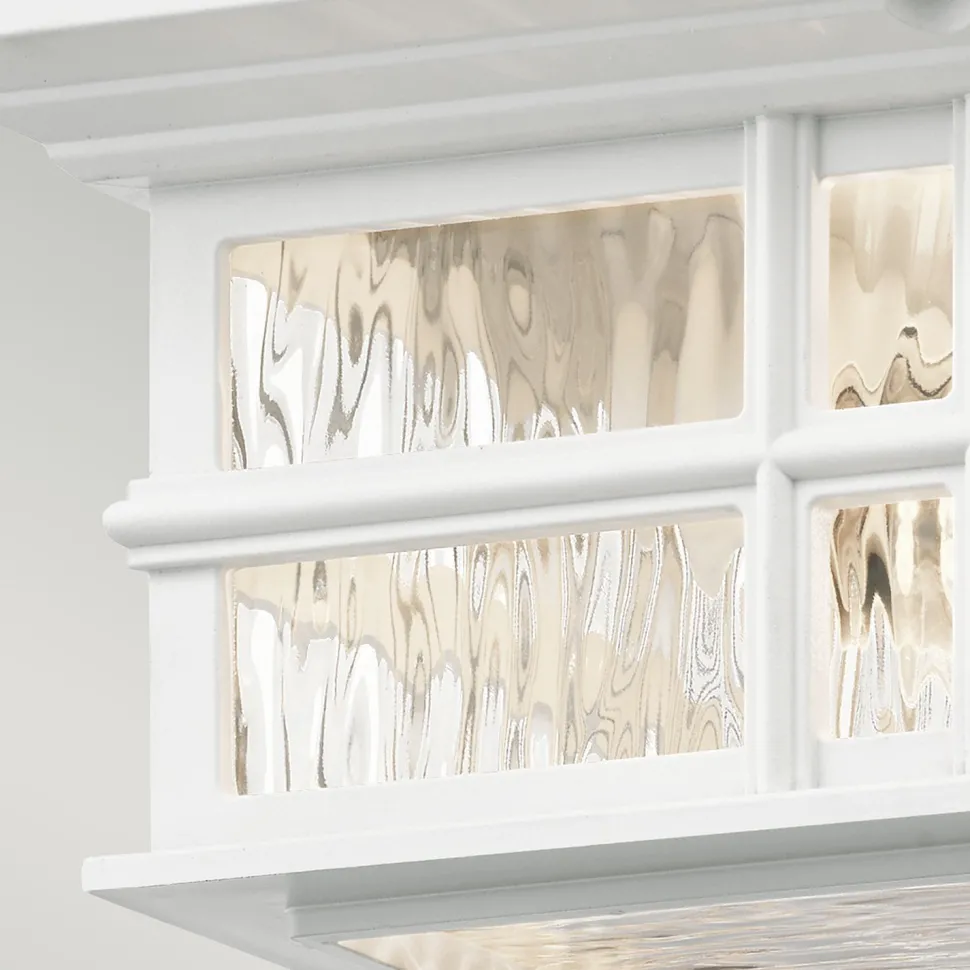 Deckenleuchte außen IP44 E27 Glas Rustikal Weiß