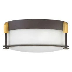 Deckenleuchte Bad Glas Metall in Bronze Weiß Ø32cm