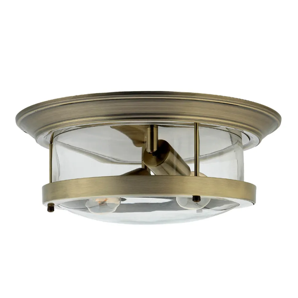 Deckenleuchte Bad IP44 E27 Ø 40 cm rund Glas Metall