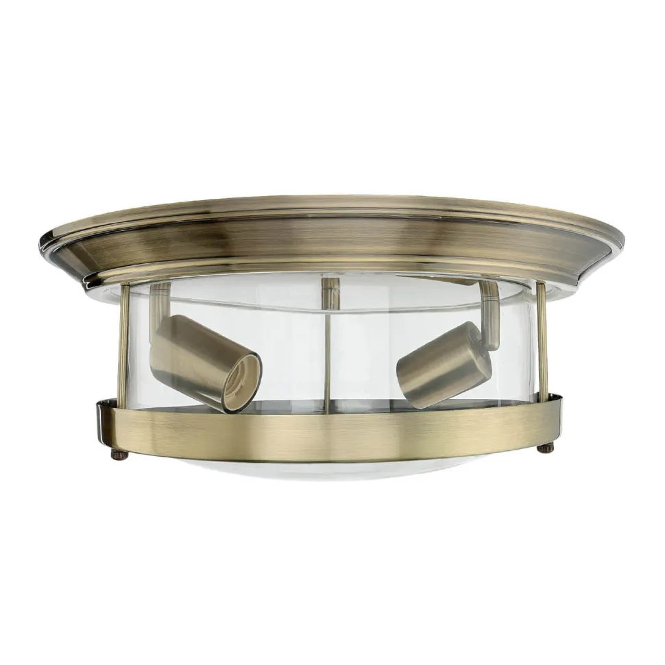 Deckenleuchte Bad IP44 E27 Ø 40 cm rund Glas Metall