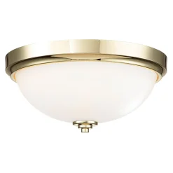 Deckenleuchte Bad rund Ø 33,5 cm IP44 Messing Weiß 2x E27