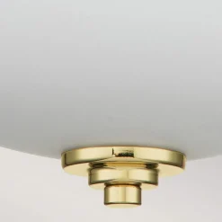 Deckenleuchte Bad rund Ø 33,5 cm IP44 Messing Weiß 2x E27