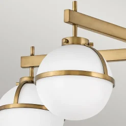 Deckenleuchte Badezimmer IP44 81,3 cm breit Messing Antik Weiß