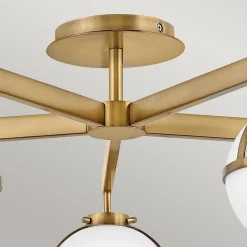 Deckenleuchte Badezimmer IP44 81,3 cm breit Messing Antik Weiß