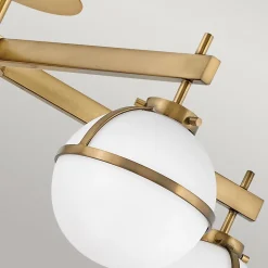 Deckenleuchte Badezimmer IP44 81,3 cm breit Messing Antik Weiß