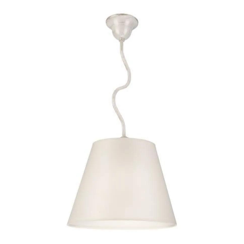 Deckenleuchte Beige Stoff rund Wohnzimmer Landhaus