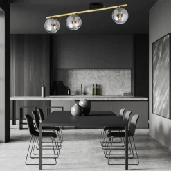 Deckenleuchte BEPPE Schwarz Graphit Gold E14