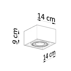 Deckenleuchte Beton Grau eckig B: 14 cm klein GU10