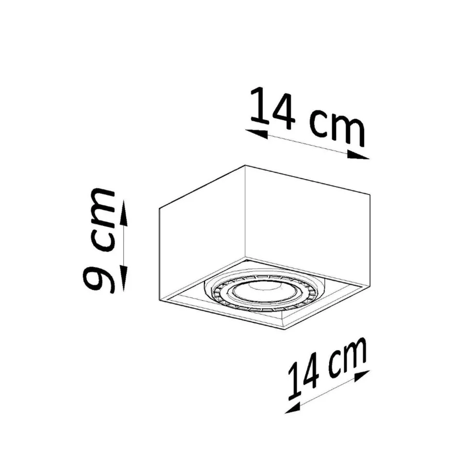Deckenleuchte Beton Grau eckig B: 14 cm klein GU10