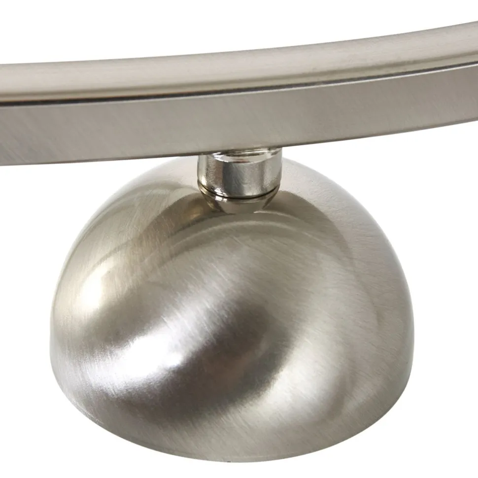 Deckenleuchte blendarm Metall Glas in Stahl Weiß 112 cm