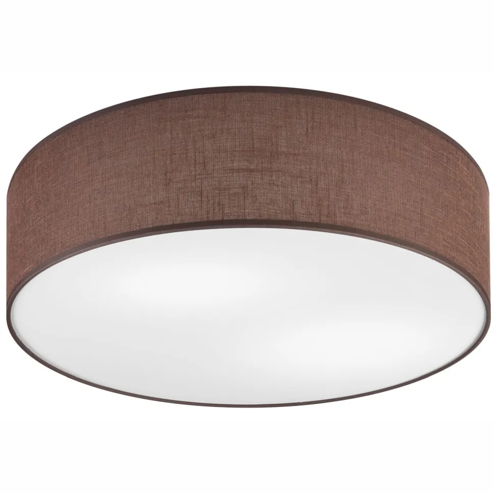 Deckenleuchte Braun Ø 45 cm rund Stoff blendarm für 2x E27