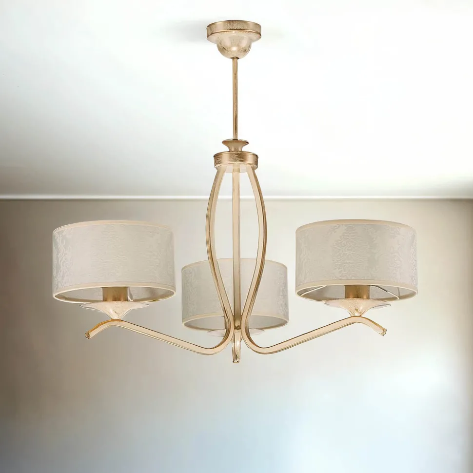 Deckenleuchte DAGNO Shabby Gold Weiß 3-armig Lampe