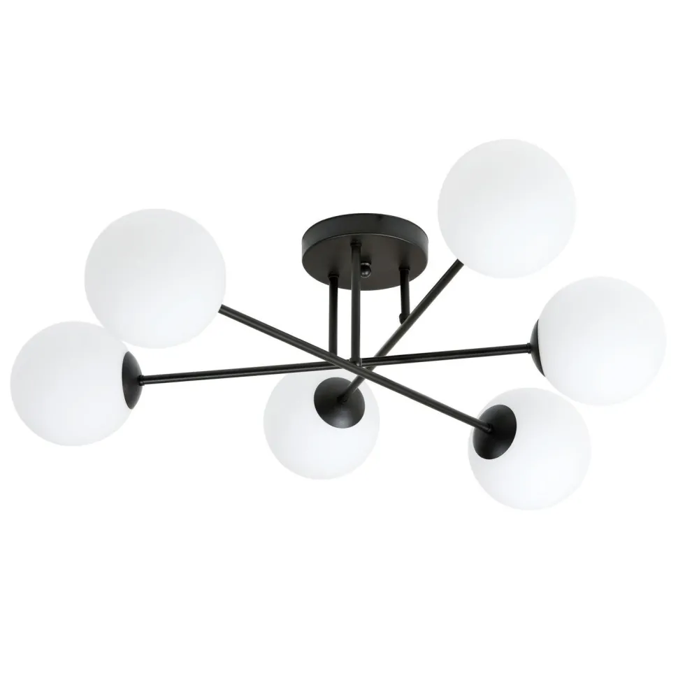 Deckenleuchte DIONISIA Weiß Schwarz Kugelschirme