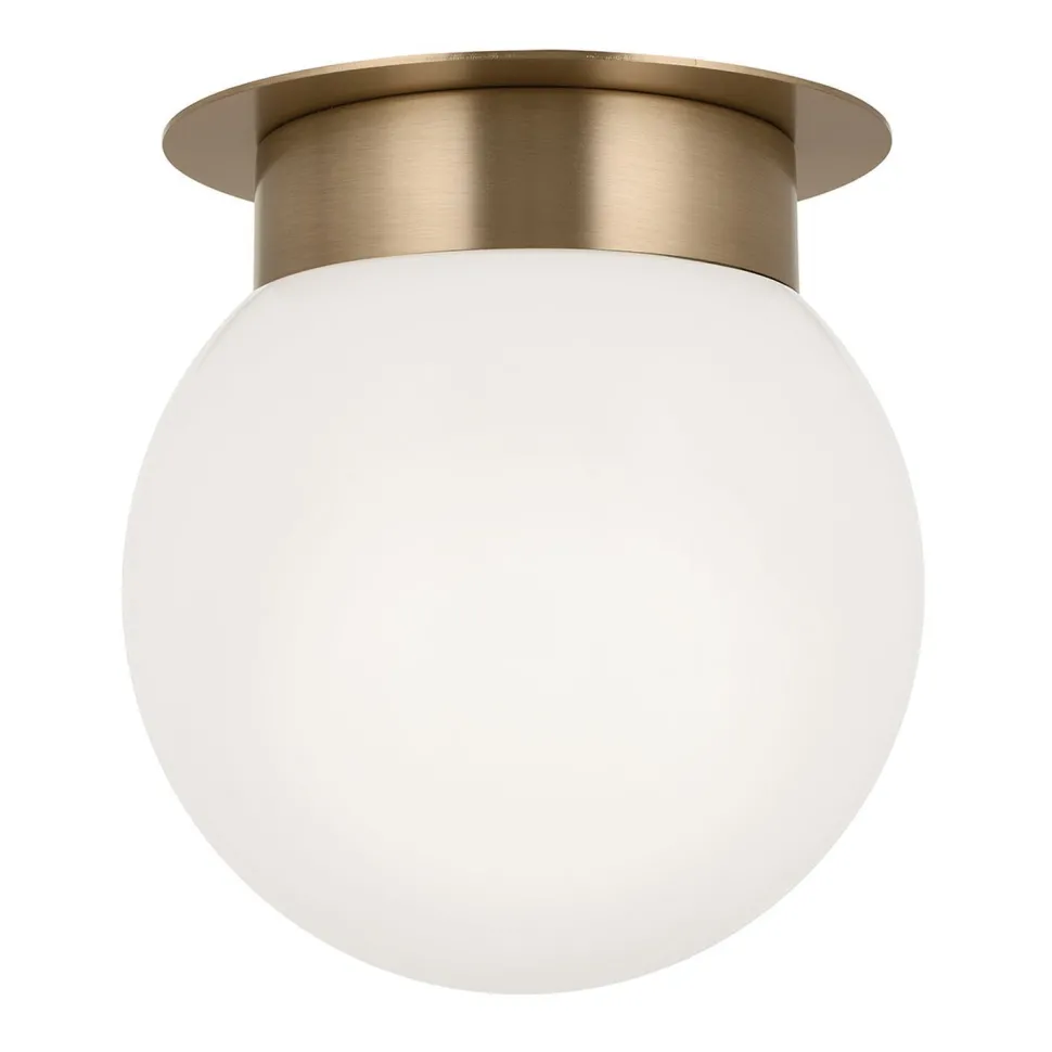 Deckenleuchte E27 Ø 20,3 cm Metall Glas in Bronze Weiß