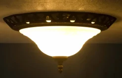 Deckenleuchte E27 Mit Glas Rustikal Weiß