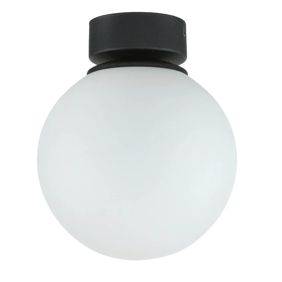 Deckenleuchte E27 Schwarz Weiß Glas Metall Modern