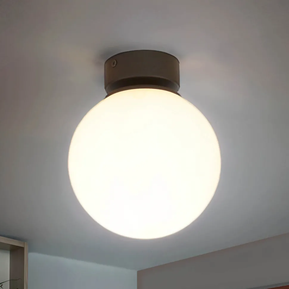 Deckenleuchte E27 Schwarz Weiß Glas Metall Modern