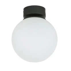 Deckenleuchte E27 Schwarz Weiß Glas Metall Modern